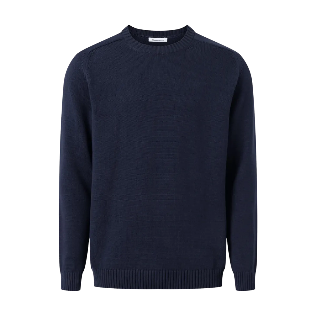 Outlet Knowledge Cotton Apparel Plain Knitted Crewneck - Night Sky