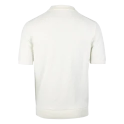 Stenströms Polo hirt Knitted Zip Texture Organic Cotton - Offwhite