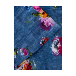 Stenströms Poo Shirt Printed Pique - Dark bue pattern