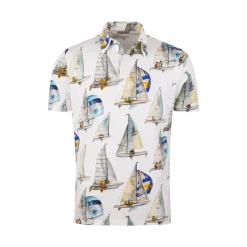 Stenströms Poo Shirt Printed Pique - uti Pattern