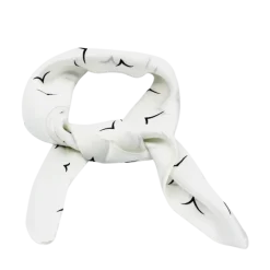 Hot Seven/East Prague silk Scarf - White