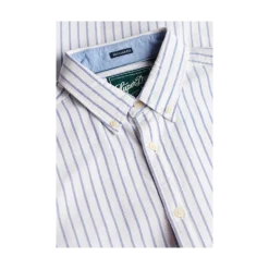 Outlet Superdry Preppy Oxford L/S Shirt - Classic Blue/Optic Stripe
