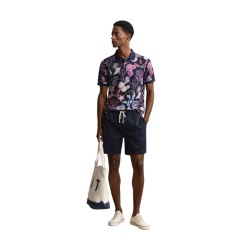 New Gant Printed SS Polo - Classic Blue
