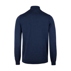 Clearance Stenströms Pullover Knitted Half Zip - Dark Blue