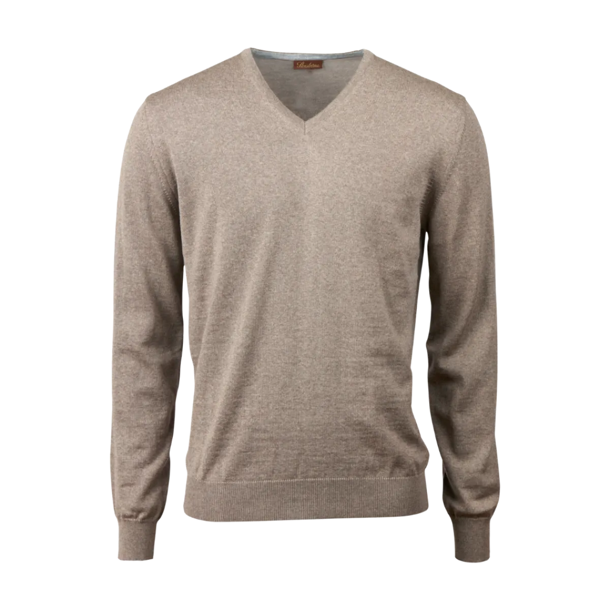 Best Stenströms Pullover Knitted V-Neck Merino Wool - Light Brown