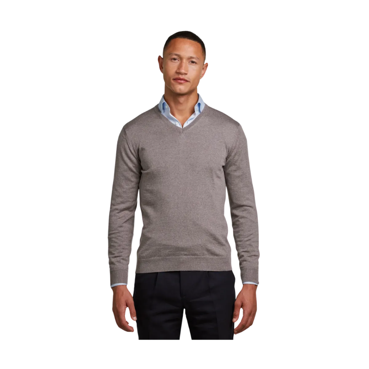 Best Stenströms Pullover Knitted V-Neck Merino Wool - Light Brown
