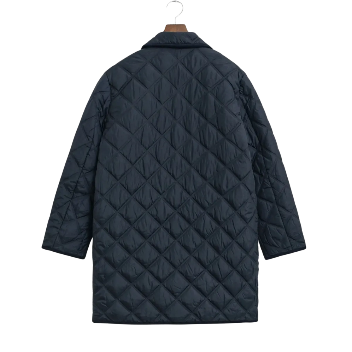 Clearance Gant Quilted Coat With Cord Trim - Evening Blue