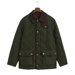 Best Gant Quited Feece Jacket - 368 Dark Moss Green