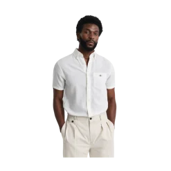 Online Gant Reg Cotton inen hirt - White