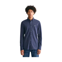 Best Gant Reg Jerey Pique hirt - Blue