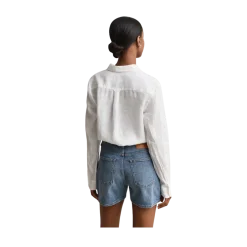 Clearance Gant Reg Linen LS Shirt - White