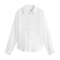 Clearance Gant Reg Linen LS Shirt - White