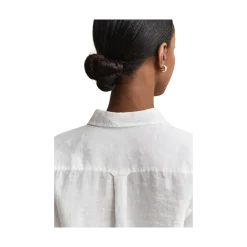 Clearance Gant Reg Linen LS Shirt - White