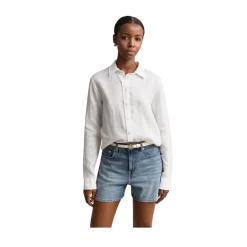 Clearance Gant Reg Linen LS Shirt - White