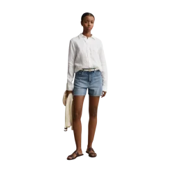 Clearance Gant Reg Linen LS Shirt - White