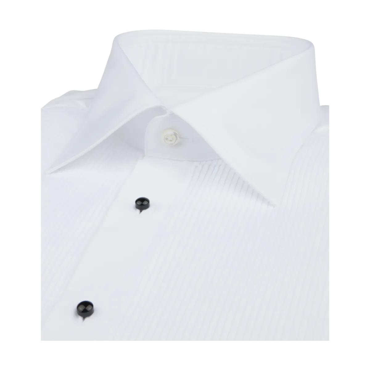 Clearance Stenströms Regular C56 Fly front open Pleats DR cuff - White