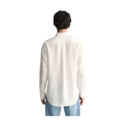 Hot Gant Regular Linen Shirt - White
