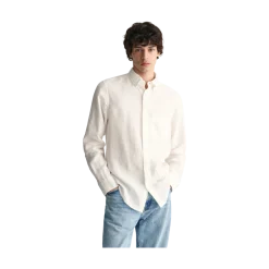 Hot Gant Regular Linen Shirt - White