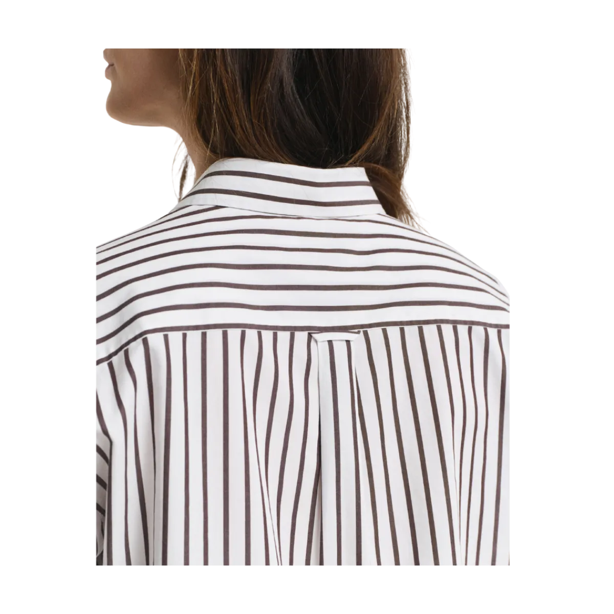 New Gant Relaxed Classic Poplin Striped Shirt - 202 Deep Brown
