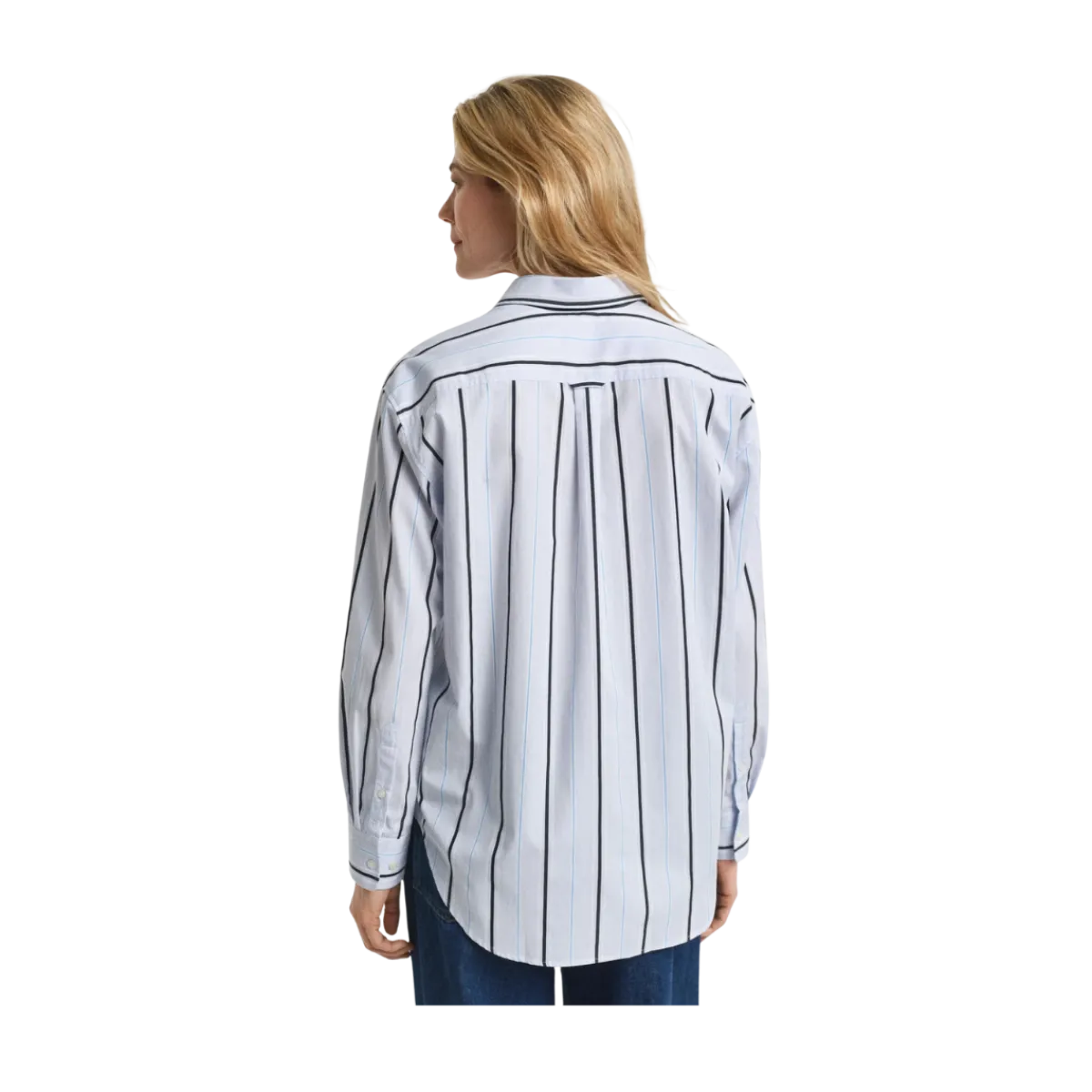 Gant Relaxed Classic Poplin Striped Shirt - Light Blue