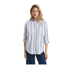 Gant Relaxed Classic Poplin Striped Shirt - Light Blue
