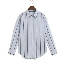 Gant Relaxed Classic Poplin Striped Shirt - Light Blue