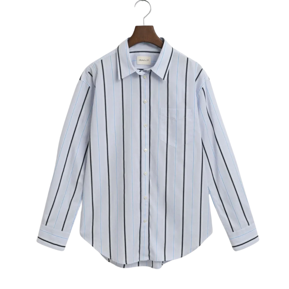 Gant Relaxed Classic Poplin Striped Shirt - Light Blue