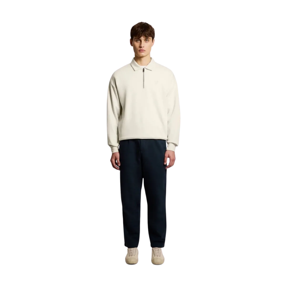 Clearance Lyle & Scott Reaxed Coared Interock weathirt - Birch