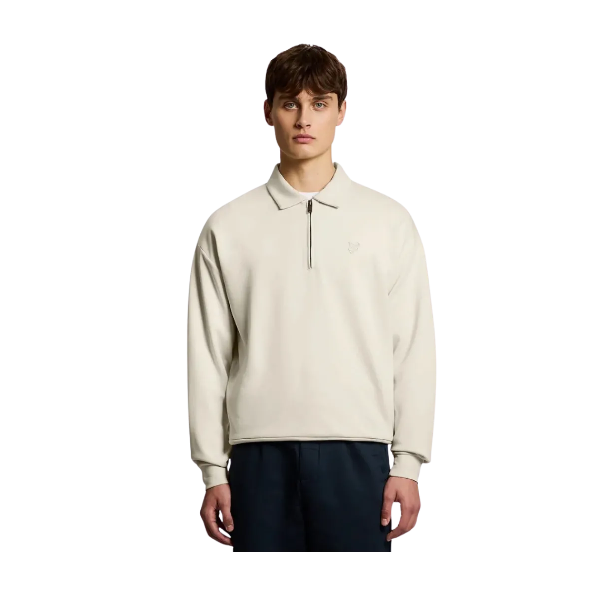 Clearance Lyle & Scott Reaxed Coared Interock weathirt - Birch