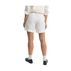 New Gant Rel Linen Blend Pull On Shorts - Eggshell