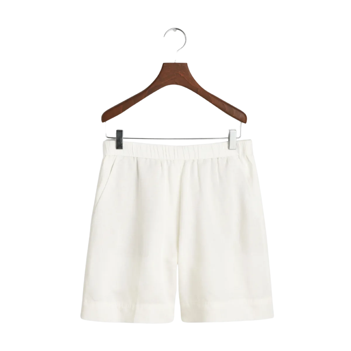 New Gant Rel Linen Blend Pull On Shorts - Eggshell