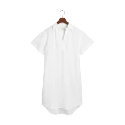 New Gant REL LINEN CAFTAN - White