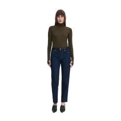 Hot Filippa K Rib ock Neck Top - Dark Khaki Green