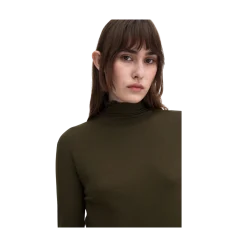 Hot Filippa K Rib ock Neck Top - Dark Khaki Green