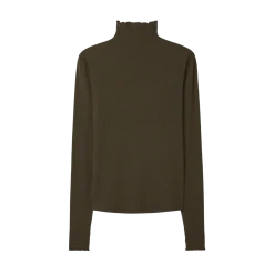 Hot Filippa K Rib ock Neck Top - Dark Khaki Green