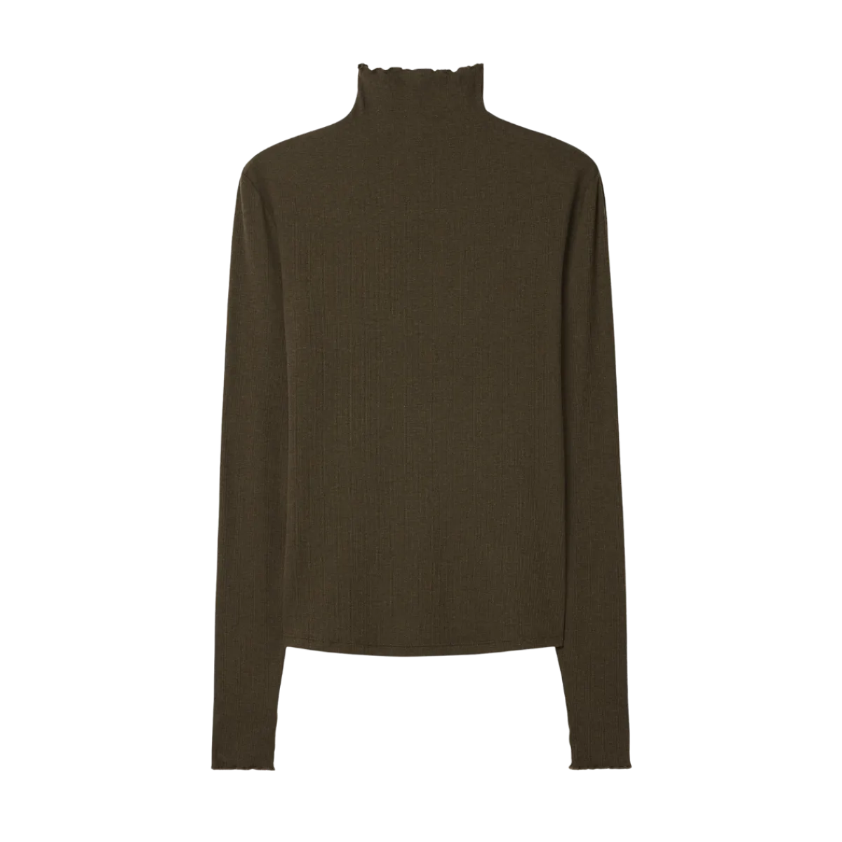 Hot Filippa K Rib ock Neck Top - Dark Khaki Green