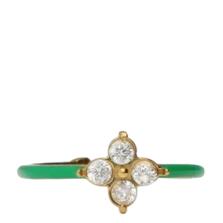 Clearance My Jewellery Ring Fine Green Clover Strass - 1200 Gold