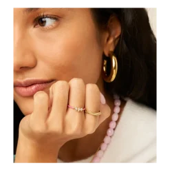 Clearance My Jewellery Ring Fine Pink 3 Strass - Gold