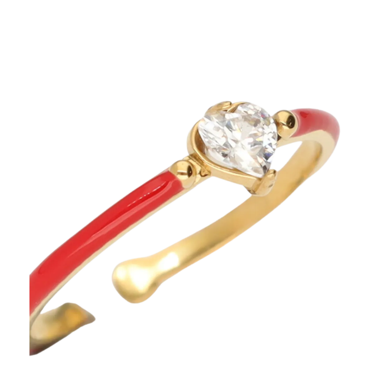 Hot My Jewellery Ring Fine Red Strass - Gold