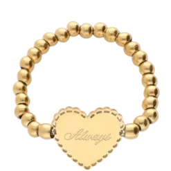 Outlet My Jewellery Ring Os Stretch Heart Always - Gold