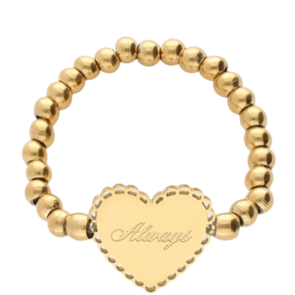 Outlet My Jewellery Ring Os Stretch Heart Always - Gold