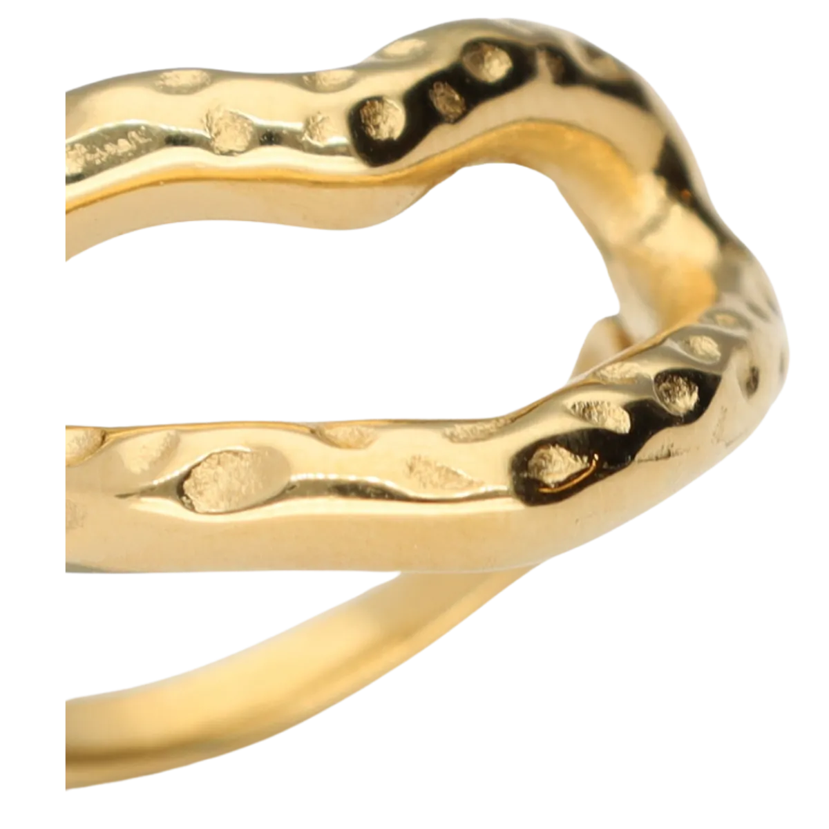Best My Jewellery Ring Stmt Open Heart - Gold