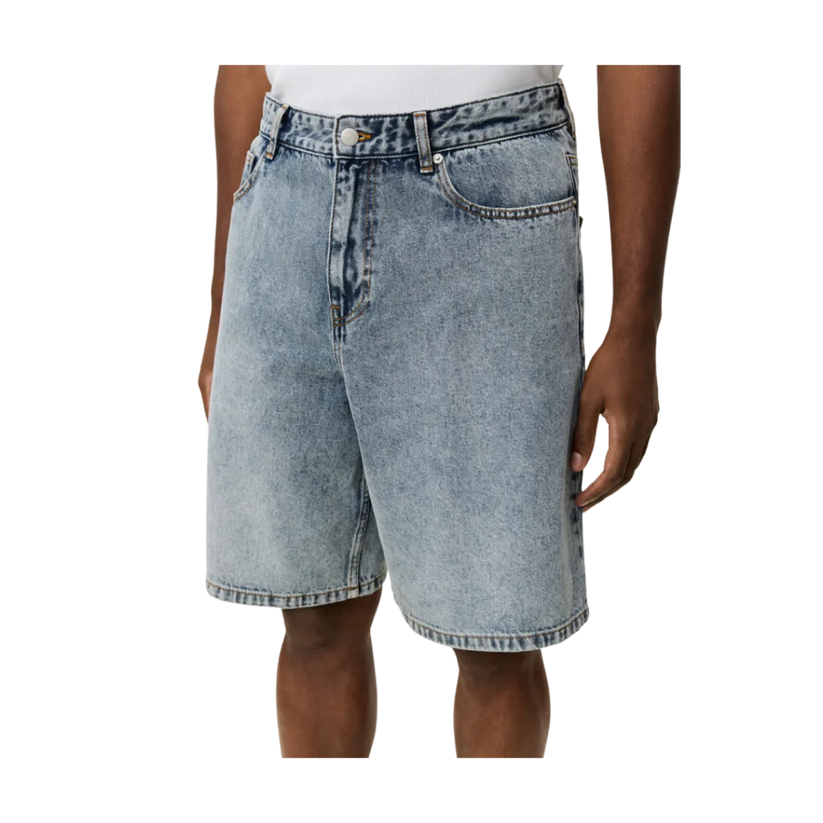 New Les Deux Ryder Ice Blue Denim Shorts - Light Ice Blue Wash