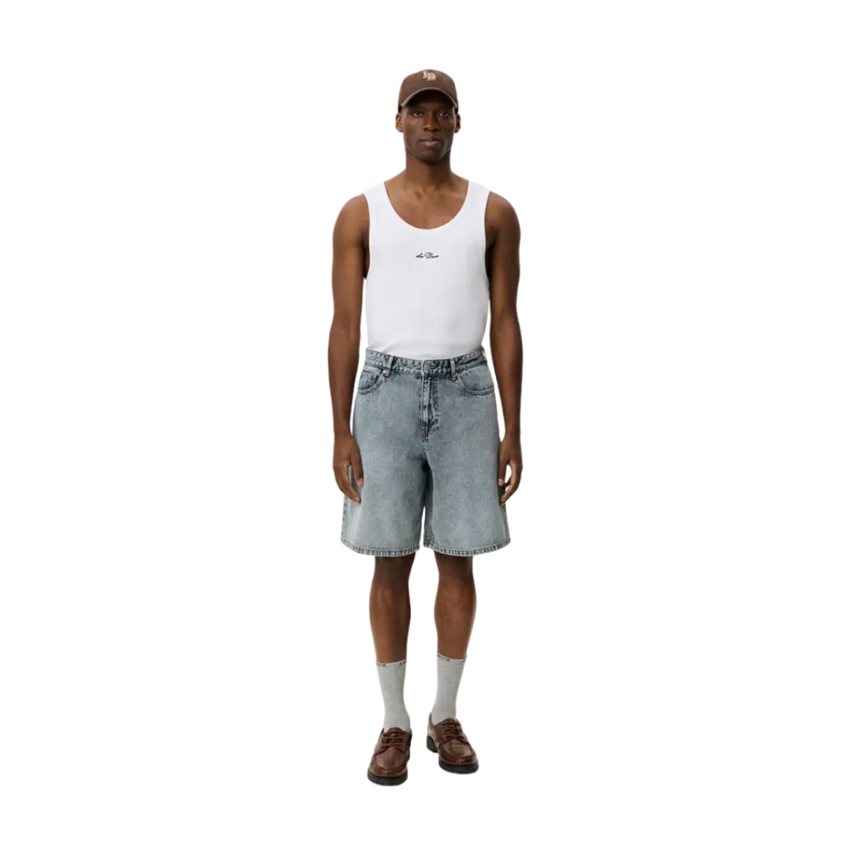 New Les Deux Ryder Ice Blue Denim Shorts - Light Ice Blue Wash