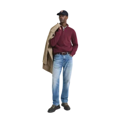 Hot Gant acker Rib Haf Zip - Winter Wine