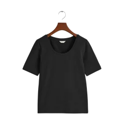 Clearance Gant coop Neck Top - Black