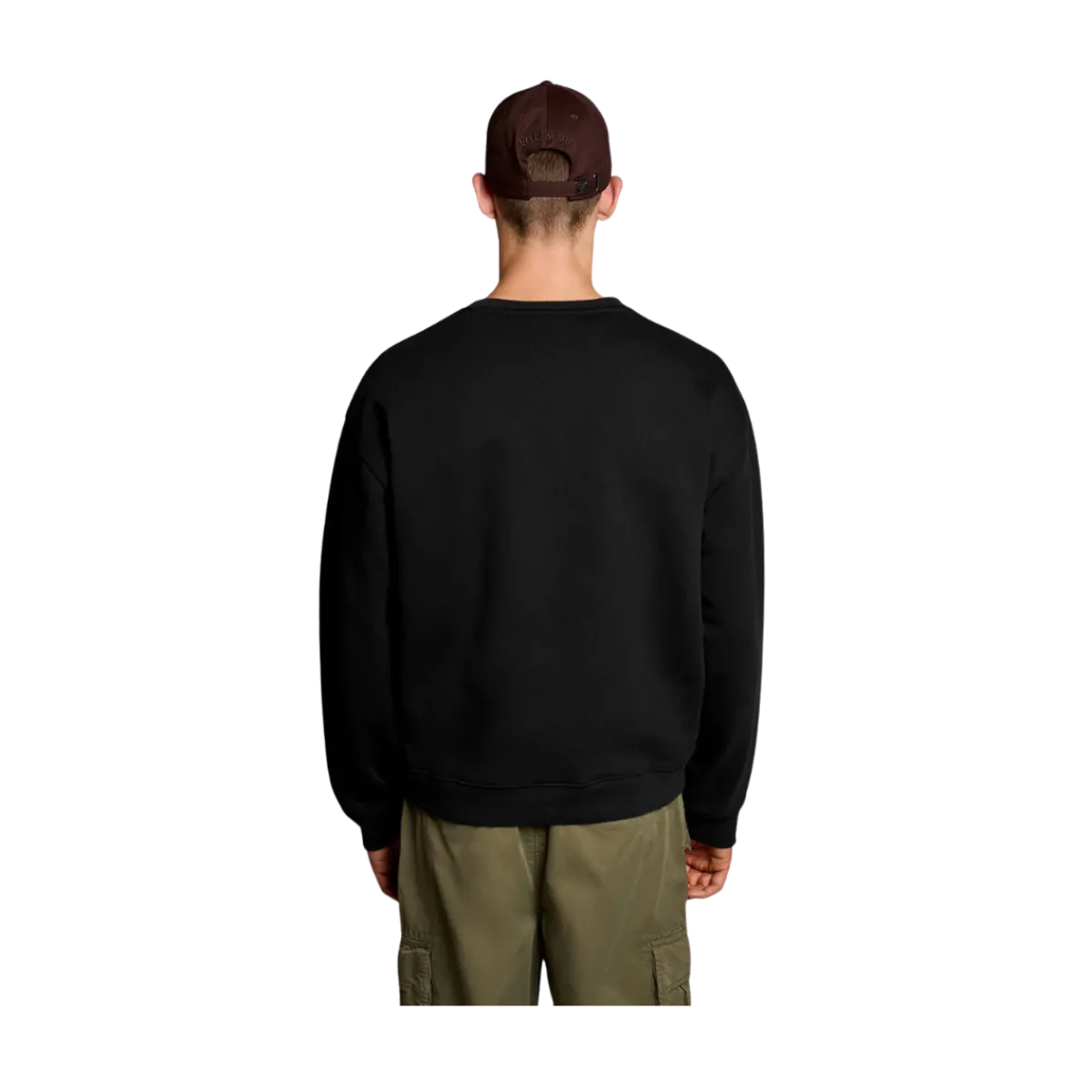 Sale Lyle & Scott cript Heavyweight oopback Crew Neck weathirt - Jet Back