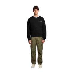 Sale Lyle & Scott cript Heavyweight oopback Crew Neck weathirt - Jet Back