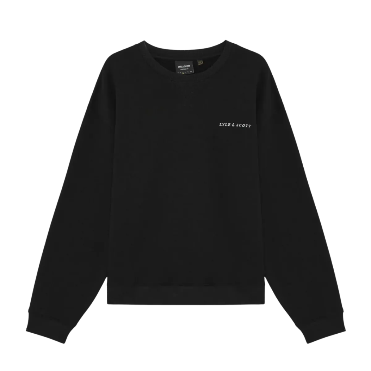 Sale Lyle & Scott cript Heavyweight oopback Crew Neck weathirt - Jet Back