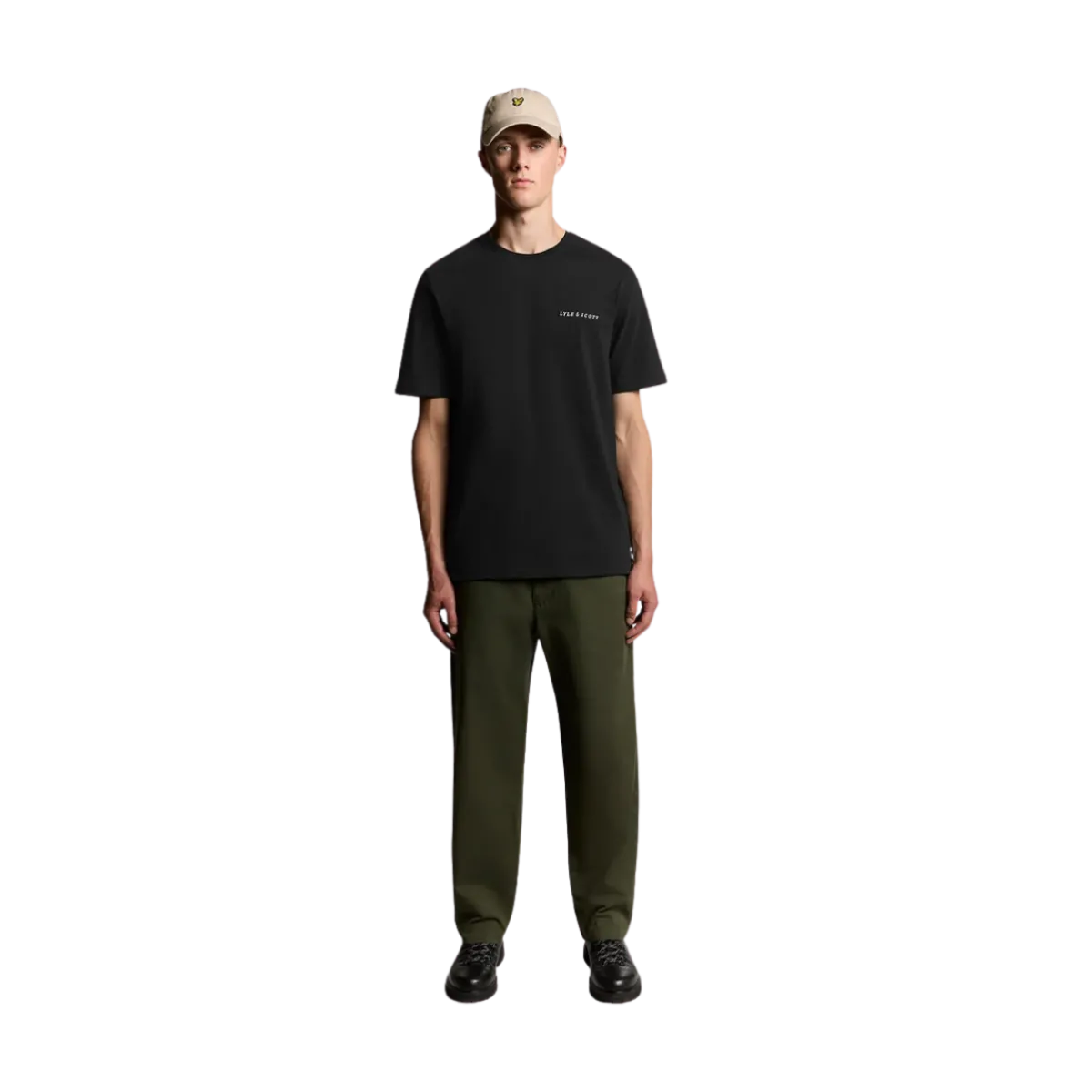 New Lyle & Scott cript T-hirt - Jet Back